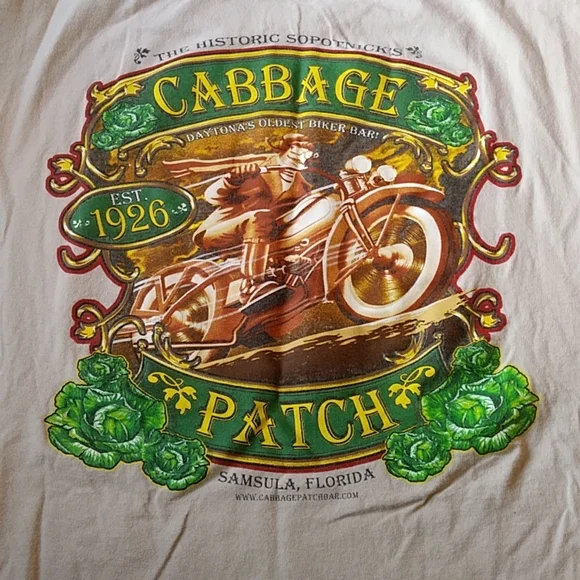 Vintage Collectible Biker Shirt, Sopotnick's Cabbage Patch, Samsula, Florida - Picture 2 of 5